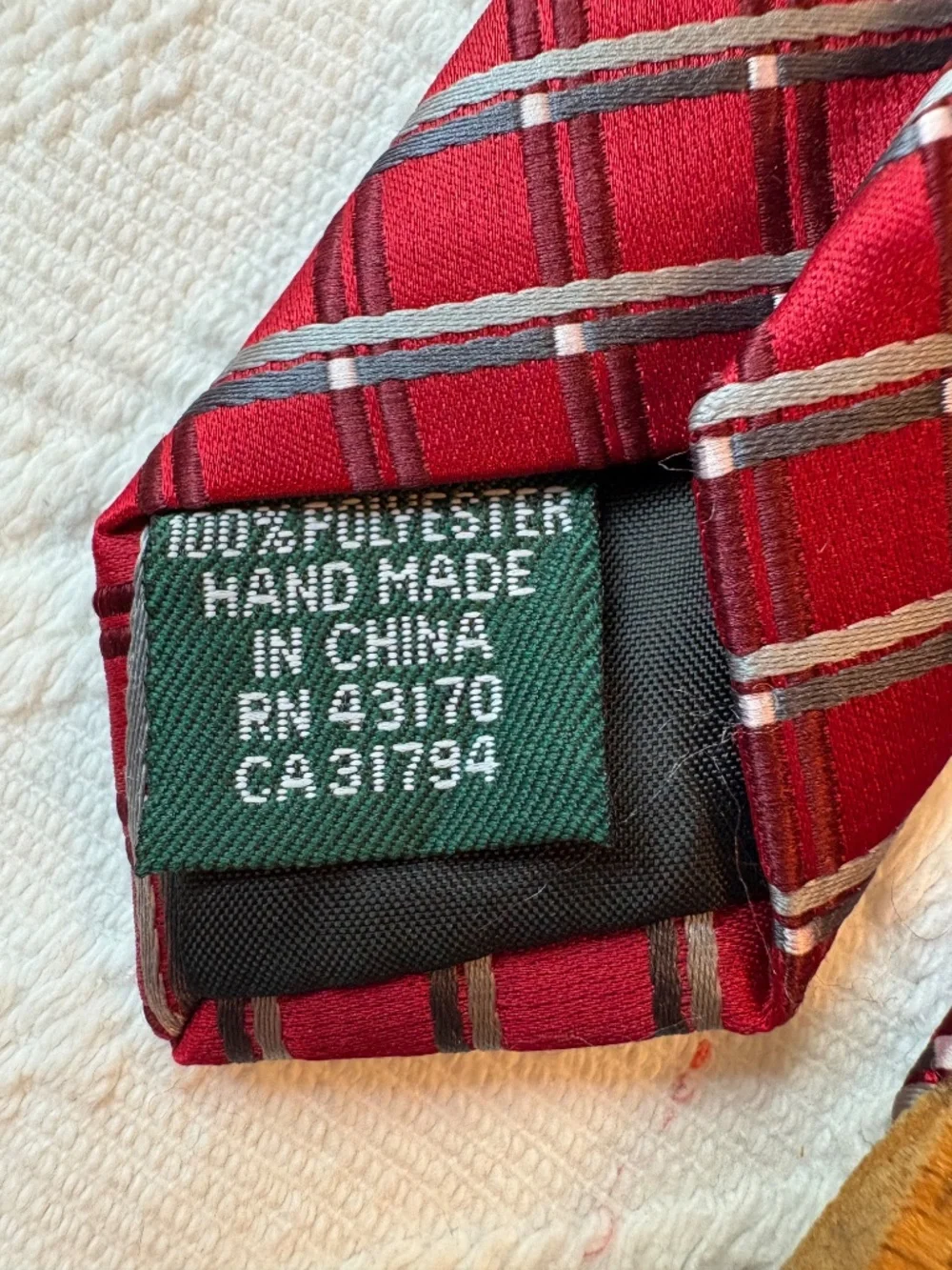 David Taylor Collection Red Geometric Plaid Men's Necktie 3.25